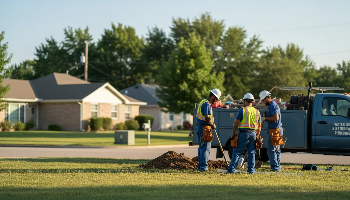 Residential water line and bathroom plumbing service in Carnegie, PA